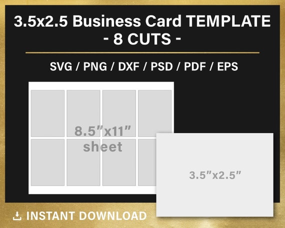 Business Card Template 3.5x2.5 BLANK Label - Etsy