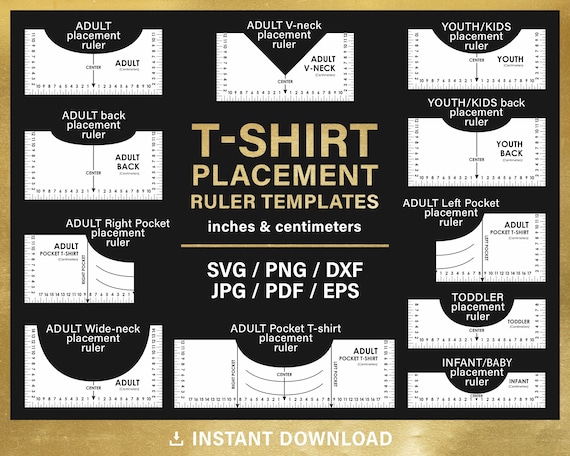 T-Shirt Alignment Guide  Inches and Centimeters Shirt Tool By