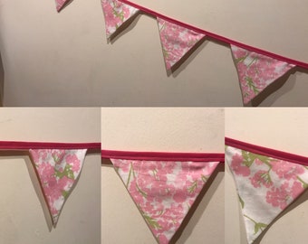 Pink floral bunting