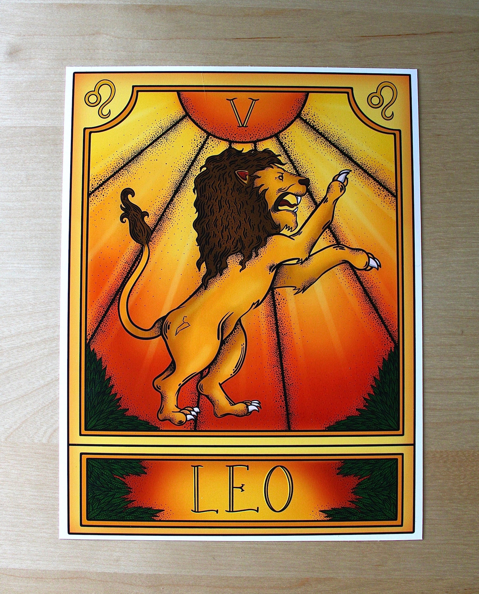 Leo Tarot Greeting Card Etsy