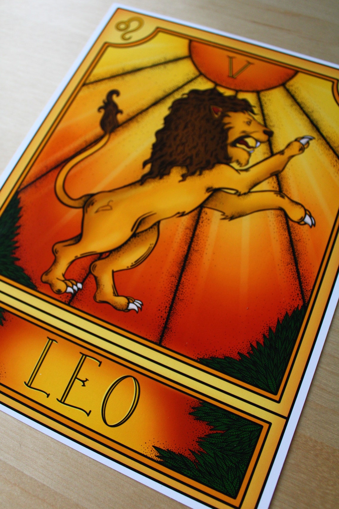 Leo Tarot Greeting Card Etsy