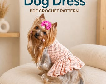 Crochet Dog Dress Pattern: Ruffled Pet Outfit (PDF File)