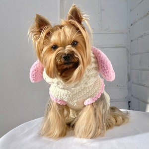Crochet Pattern Dog Sweater "Christmas Bunny" - Small Pet Clothes Crochet Pattern, Bunny Costume for Small Pets - PDF File
