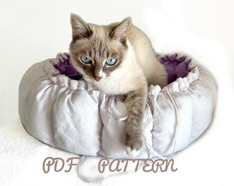 Dog & Cat Bed Sewing Pattern - 2 in 1 Pet Bed and Mat Sewing Pattern DIY - PDF File