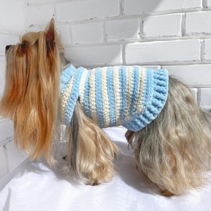 Crochet Dog Sweater Pattern - Small Pet Clothes Crochet Pattern for Yorkie, Shih Tzu, Pomeranian and Maltese - PDF File