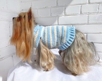 Crochet Dog Sweater Pattern - Small Pet Clothes Crochet Pattern for Yorkie, Shih Tzu, Pomeranian and Maltese - PDF File