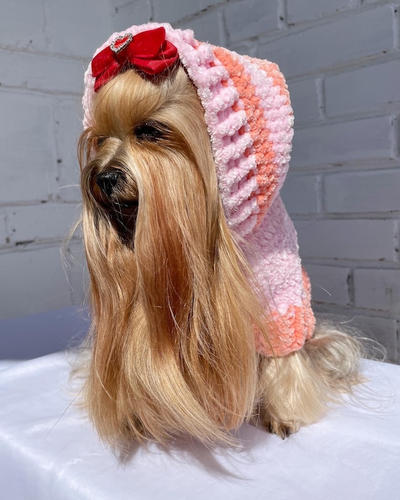 crochet dog sweater with hood