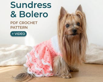 Crochet Dog Dress Pattern: Small Pet Sundress & Bolero (PDF File)
