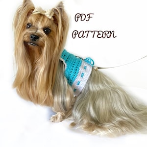 Crochet Dog Harness Pattern - Crochet Pattern for Small Dog and Cat Harness, Pet Vest DIY - PDF File