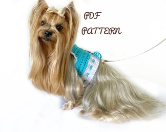 Crochet Dog Harness Pattern - Crochet Pattern for Small Dog and Cat Harness, Pet Vest DIY - PDF File