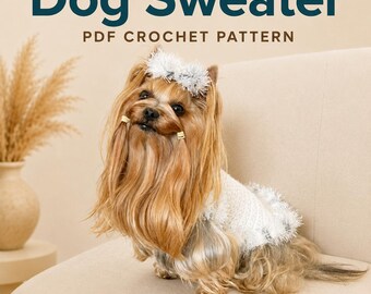 Crochet Dog Sweater Pattern | Bulky Yarn Pet Outfit (PDF)