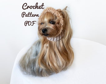 Crochet Pattern Dog Snood - Pet Clothes Crochet Pattern for Small Dogs, Crochet Dog Headband Pattern DIY - PDF File