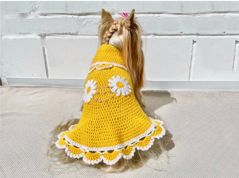 CROCHET Dog Dress Pattern, Small Pet Clothes Crochet Pattern for Yorkie, Shih Tzu, Pomeranian Dog Sweater Crochet Pattern PDF File image 4