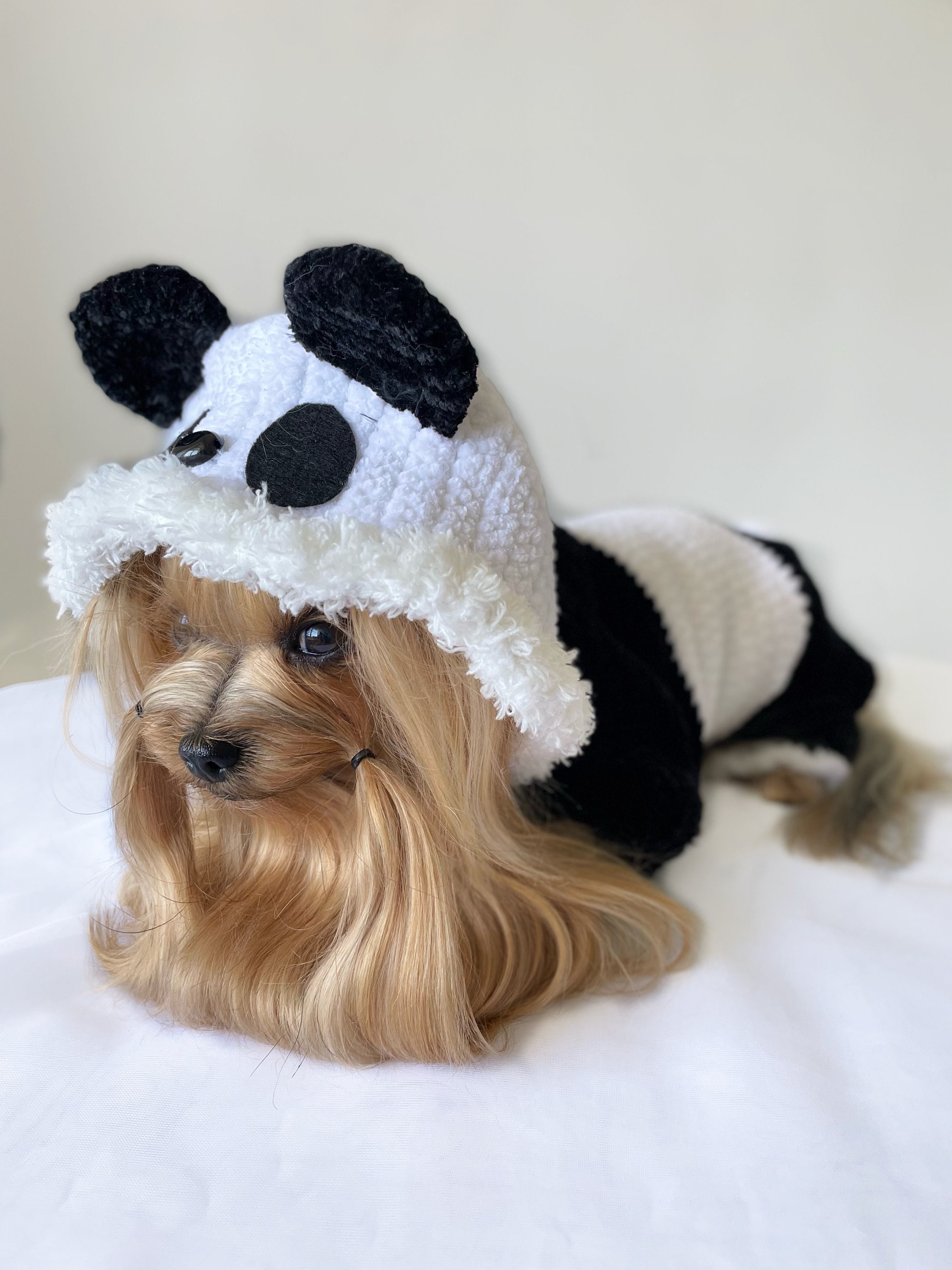 Panda Hoodie Cat and Dog Sweater Crochet Pattern: Small Pet Clothes ...