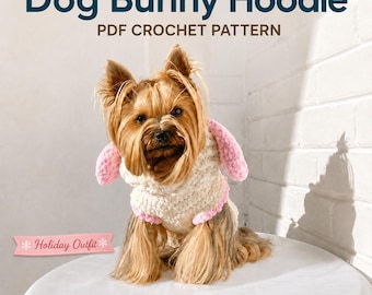 Crochet Pattern: Christmas Bunny Dog Sweater (PDF File)