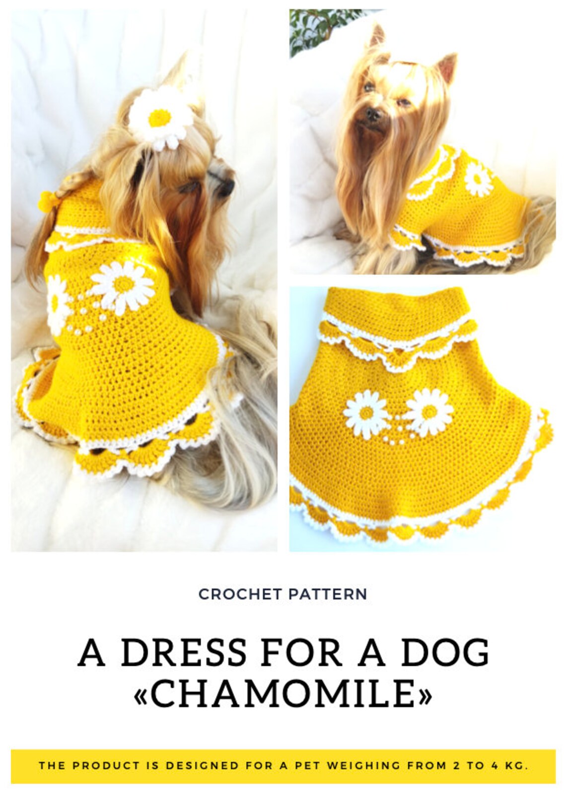 DOG Sweater Crochet PATTERN Dog Dress Doll Clothes Pattern Etsy