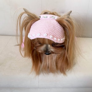 Dog Hat Crochet Pattern: Visor Cap for Small Dogs and Cats (PDF File)
