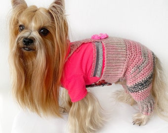 Crochet Dog Sweater Pattern with Pants - Pet Clothes Crochet Pattern for Small Dogs, Pet Jumper Outfit DIY - PDF File