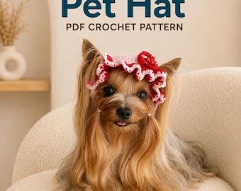 Crochet Pet Hat Pattern: Dog & Cat Outfit (PDF File)