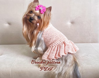 Crochet Dog Dress Pattern: Ruffled Pet Outfit (PDF File)