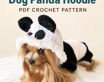 Panda Dog Sweater Crochet Pattern with Hoodie (PDF File)