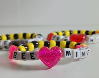 Bee Mine Bracelet | Kandi | Single | Lovecore | Valentine's Day | Bumble Bee |