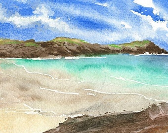 Port Ban, Iona. Highest quality giclee print from watercolour painting, signed.