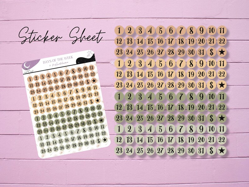 Week Numbers Stickers Weekly Planner Sticker Sheet, Perpetual Calendar Stickers, Organization ...