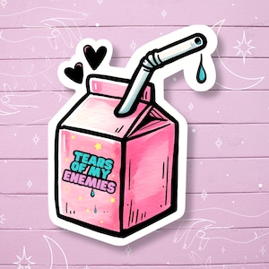 Tears of my Enemies sticker, sarcastic sticker, rude stickers, milk carton stickers
