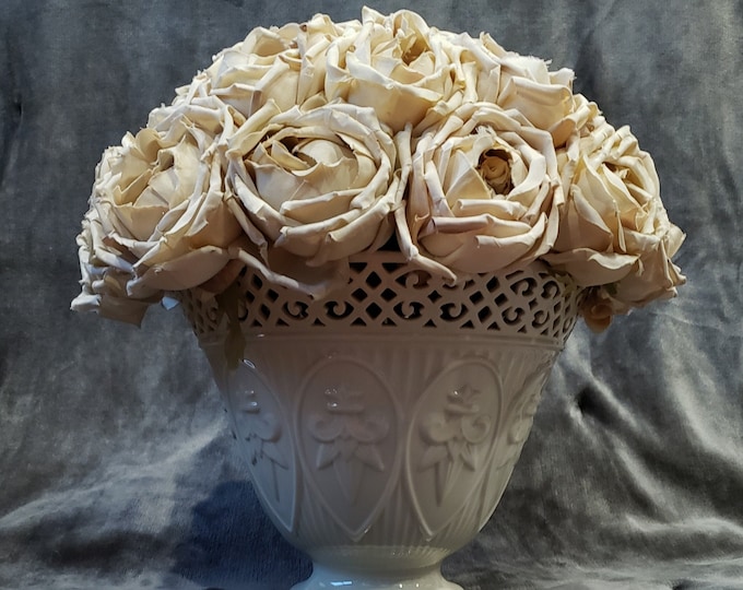 Featured listing image: Beautiful Silk Roses in Vintage Lenox Vase