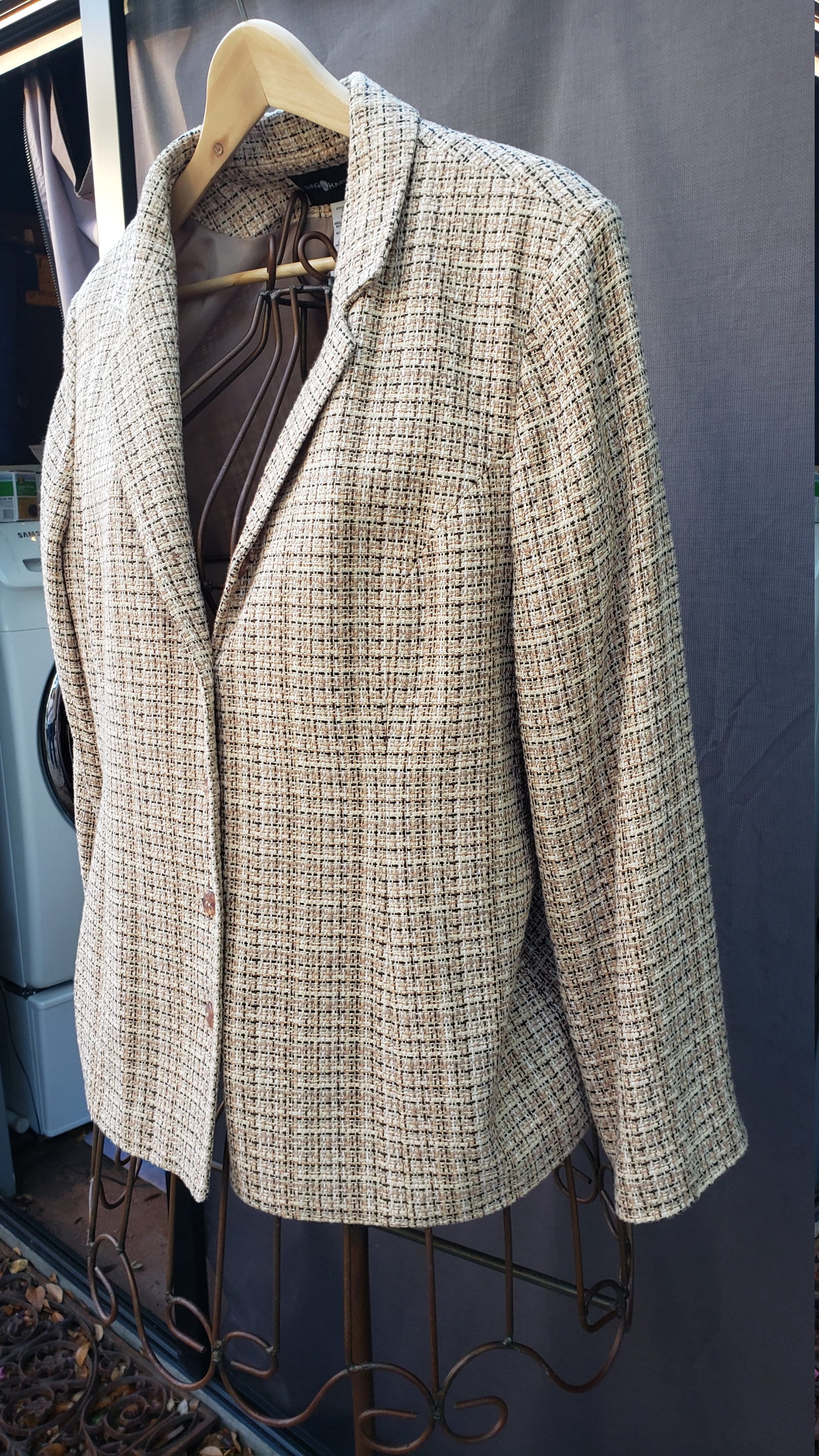 【COLOR iN ID】Leaf tassel tweed jacket Multi color tweed jacket - Shop Maison Common