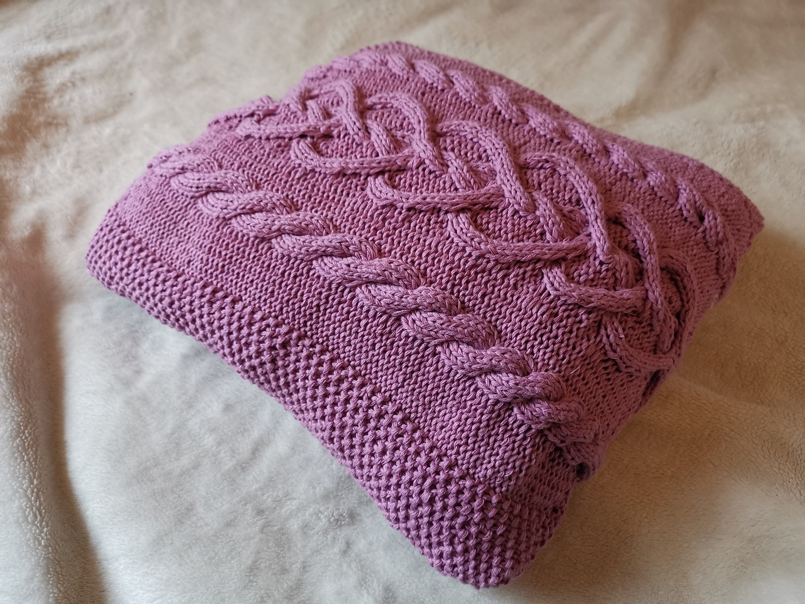 Kissen gestrickt flieder hellviolette Kissenhülle Dekokissen | Etsy