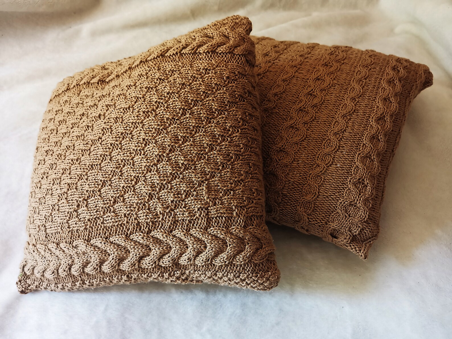 Pillow Dark Beige Handmade Knitted Decorative pillow knitted Etsy