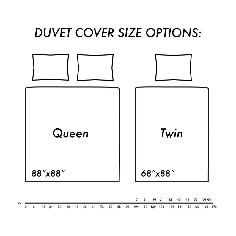 White Duvet Cover With Abstract Art Etsy