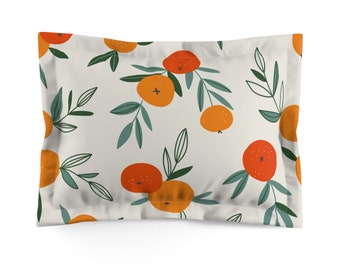 Fruit Pattern In Neutral Pastel Colors Hand-Drawn Pillow Sham