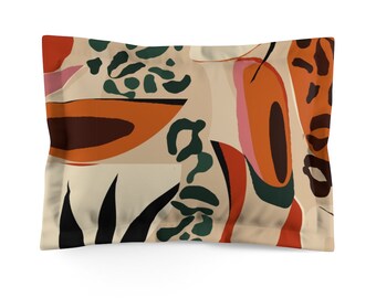 Hand Drawn Abstract Pattern With Leopard Skin Pillow Sham