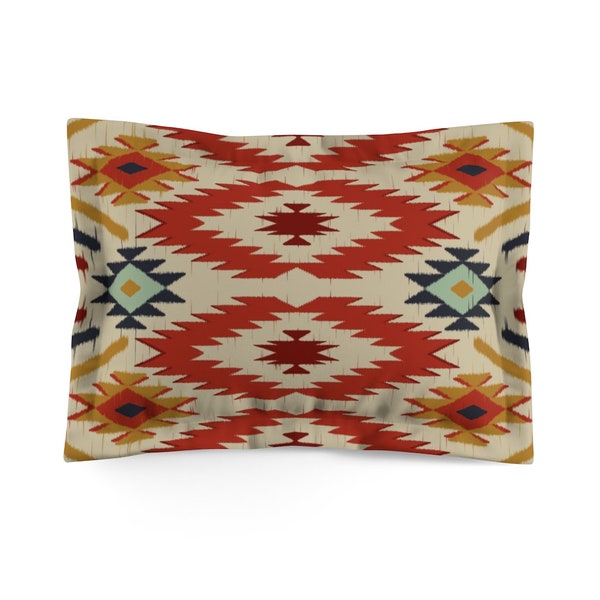 Ethnic Abstract Ikat Art Pattern In Tribal Design Pillow Sham