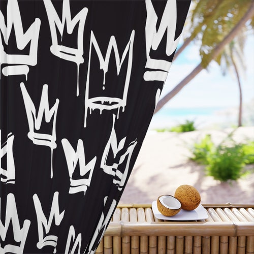 Black And White Graffiti Hip Hop Street Art Style Window shops Curtain