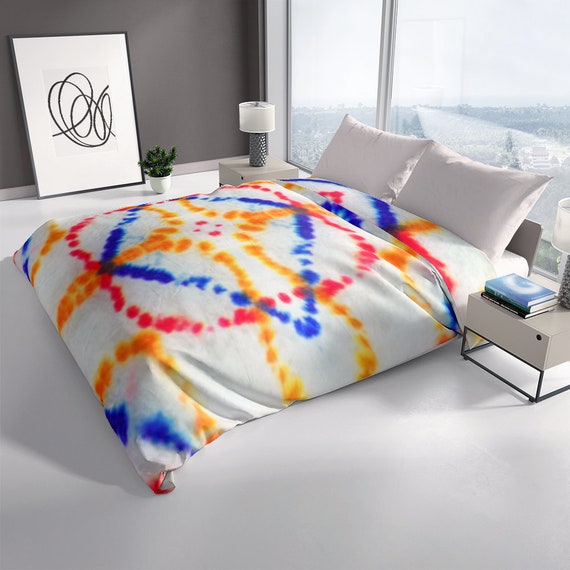 Multicolor Tie Dye Pattern Printed, How To Sew Duvet Cover With Ties