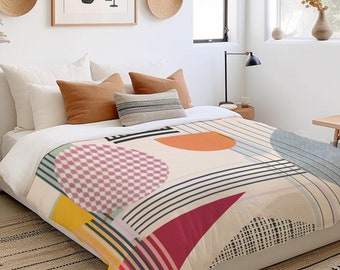 Geometric Bauhaus Design Retro Modern Duvet Cover