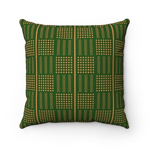 Green African Style Mudcloth Pillow