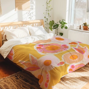 Bright Cute Artistic Pattern Yellow Duvet Cover Modern Bedding