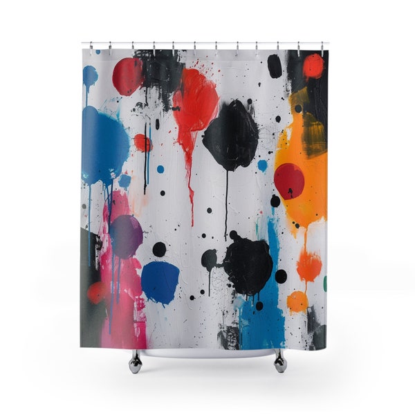 Abstract Art With Large Color Blobs Fun Shower Curtain