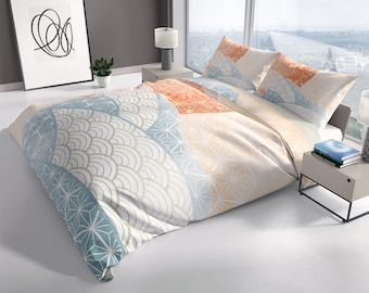 Japanese Pattern With Geometric Background Duvet Cover