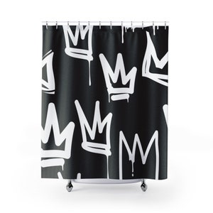 Black And White Graffiti Hip Hop Street Art Style Shower Curtain