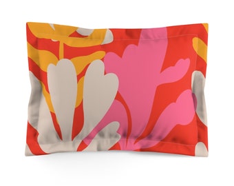 Matisse Inspired Shapes Yellow Pink And Orange Pillow Sham