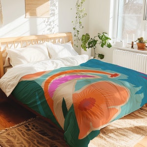 Abstract Floral Contemporary Design Duvet Cover Exotic Bedding