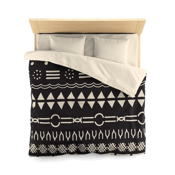 African Inspired Ethnic Mudcloth Pattern Duvet Cover