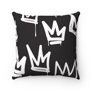 Black And White Graffiti Hand Drawing Design - Custom Print Pillow