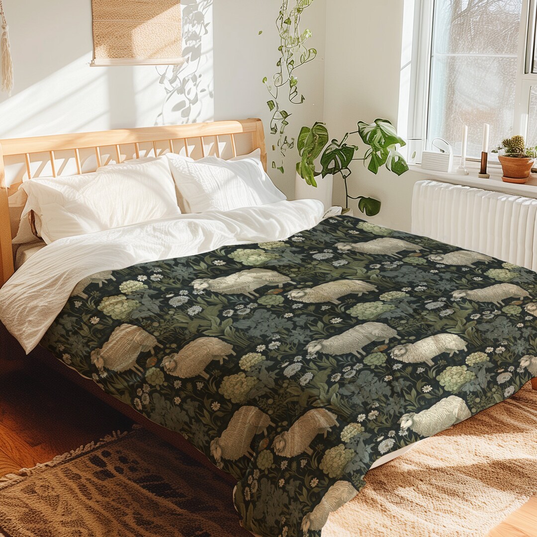 Sheeps in the Forest Dark Background Cottagecore Duvet Cover - Etsy
